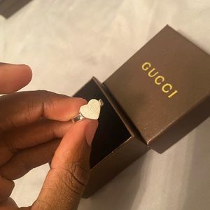 Heart Ring with Gucci Trademark